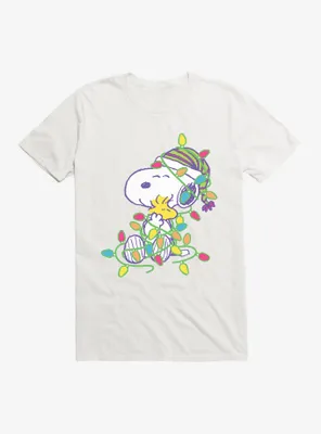 Peanuts Snoopy And Woodstock Wrapped Lights T-Shirt