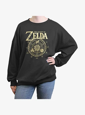 Nintendo The Legend of Zelda Logo Girls Oversized Sweatshirt