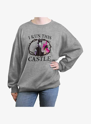 Disney Villains Maleficent I Run This Castle Girls Oversized Sweatshirt