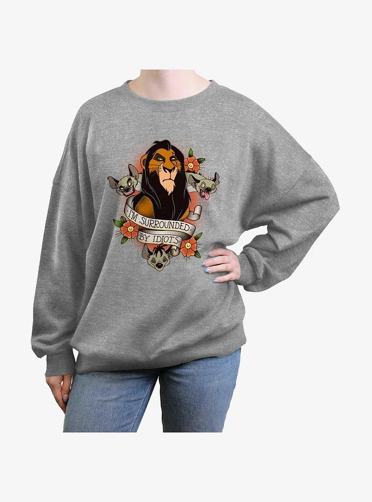 Disney The Lion King Scar Surrounded By Idiots Girls Oversized Sweatshirt