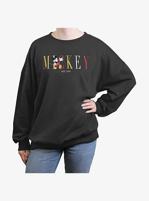 Disney Mickey Mouse Fashion Girls Oversized Sweatshirt