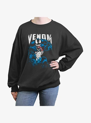 Marvel Venom Grunge Girls Oversized Sweatshirt