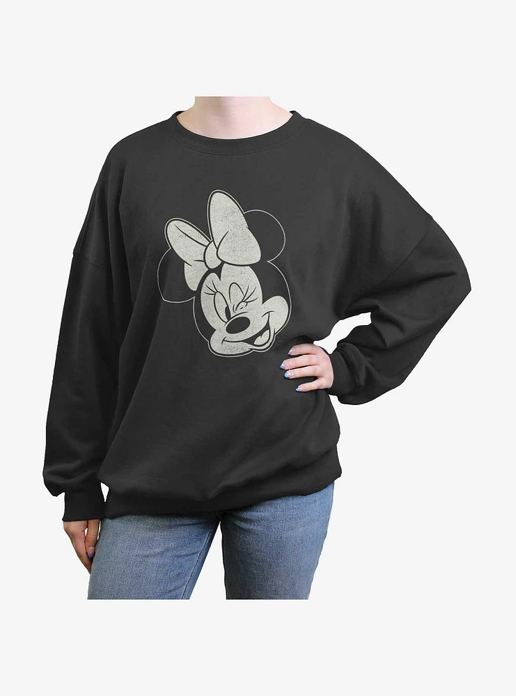 Disney Minnie Mouse Wink Girls Oversized Sweatshirt