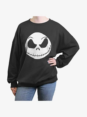 Disney The Nightmare Before Christmas Big Face Jack Girls Oversized Sweatshirt