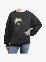 Disney The Nightmare Before Christmas Jack Skellington Moon Girls Oversized Sweatshirt