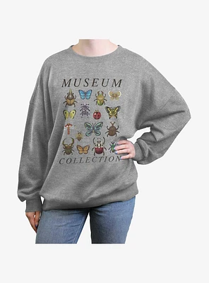 Animal Crossing Bug Collection Girls Oversized Sweatshirt