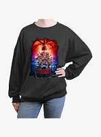 Stranger Things Group Pumpkins Poster Girls Oversized Sweatshirt