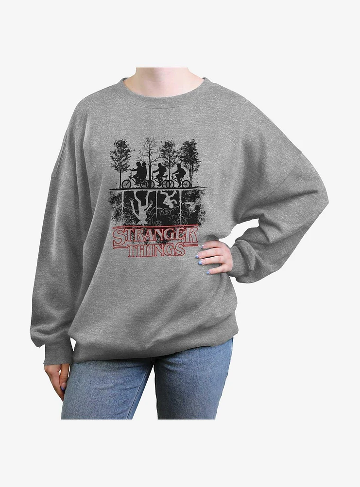 Stranger Things Upside Down Girls Oversized Sweatshirt