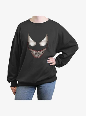 Marvel Venom Sinister Face Girls Oversized Sweatshirt