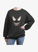 Marvel Venom Sinister Face Girls Oversized Sweatshirt