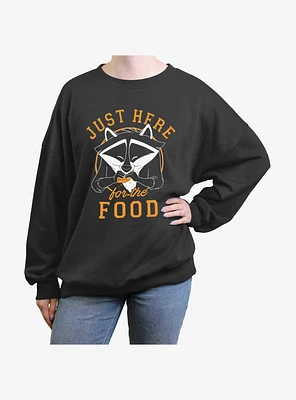 Disney Pocahontas Meeko Here For Food Girls Oversized Sweatshirt