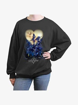 Disney Kingdom Hearts Moon Heart Girls Oversized Sweatshirt