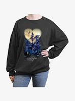 Disney Kingdom Hearts Moon Heart Girls Oversized Sweatshirt