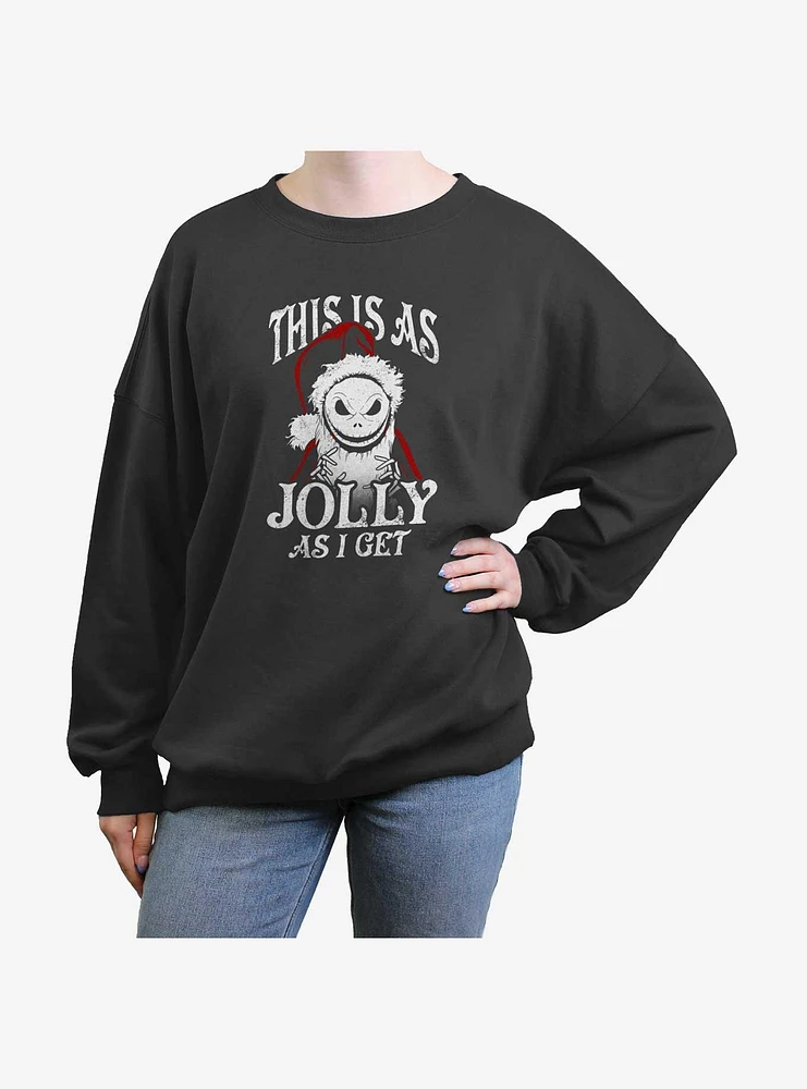 Disney The Nightmare Before Christmas Jolly Santa Jack Girls Oversized Sweatshirt