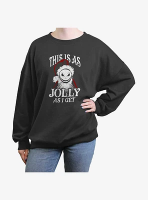 Disney The Nightmare Before Christmas Jolly Santa Jack Girls Oversized Sweatshirt