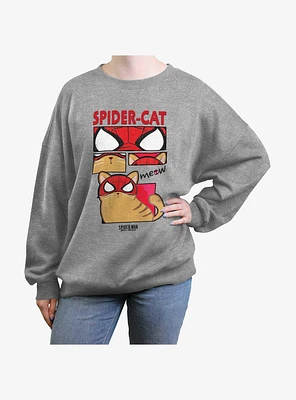 Marvel Spider-Man: Across The Spider-Verse Spider-Cat Panels Girls Oversized Sweatshirt