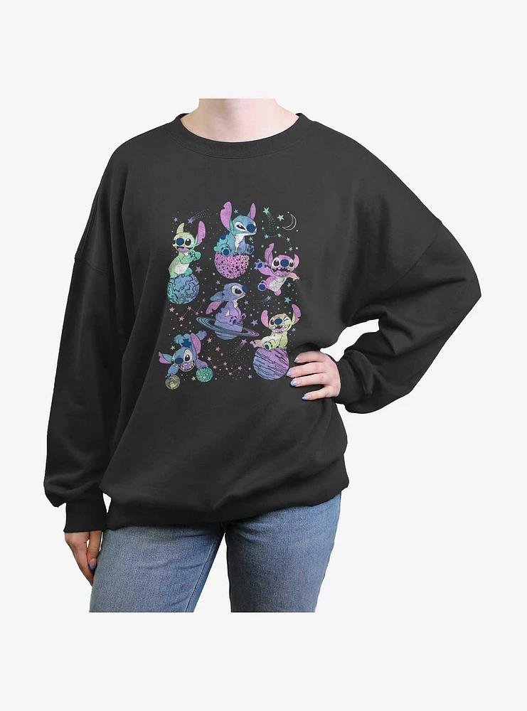 Disney Lilo & Stitch Planetary Girls Oversized Sweatshirt