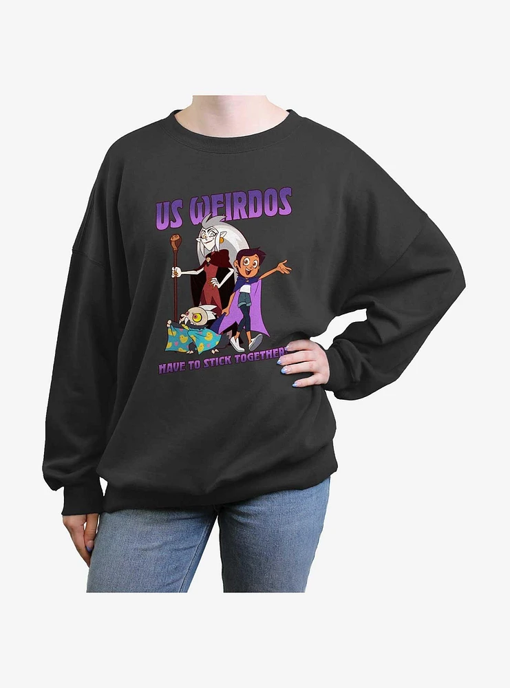 Disney The Owl House Weirdos Unite Girls Oversized Sweatshirt