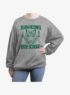 Stranger Things Hawkins High School 1986 Girls Oversized Sweatshirt