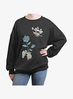 Disney Cinderella Jaq and Gus Mice Flowers Girls Oversized Sweatshirt