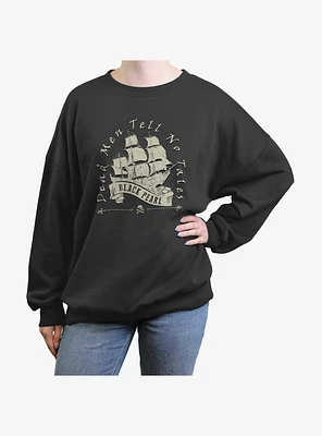 Disney Pirates of the Caribbean Vintage Black Pearl Girls Oversized Sweatshirt