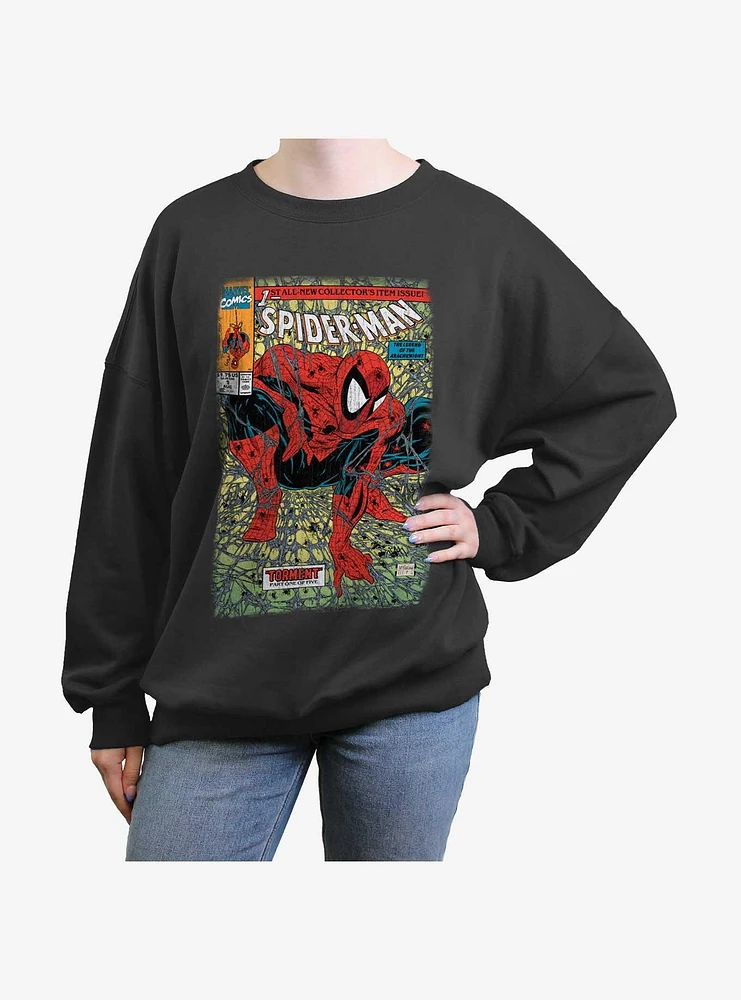 Marvel Spider-Man: Across The Spider-Verse Spider Torment Girls Oversized Sweatshirt