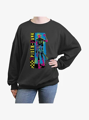 Marvel Spider-Man: Across The Spider-Verse Spider-Punk Girls Oversized Sweatshirt