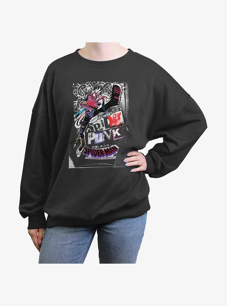 Marvel Spider-Man: Across The Spider-Verse Spider-Punk Poster Girls Oversized Sweatshirt