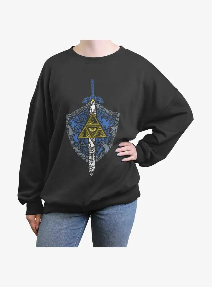 Nintendo Link Iconic Weapon Womens Oversized Sweatshirt