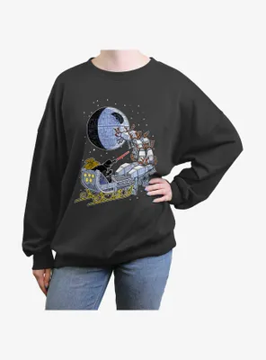 Star Wars Vader Sleigh Womens Oversized Sweatshirt