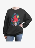 Disney The Little Mermaid Leafy Ariel Womens Oversized Sweatshirt