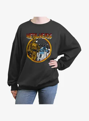 Star Wars Metal Droids Womens Oversized Sweatshirt