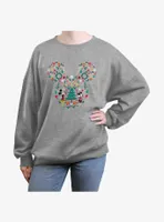 Disney Mickey Mouse Christmas Icon Ears Womens Oversized Sweatshirt