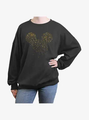Disney Mickey Mouse Confetti Print Ears Womens Oversized Sweatshirt