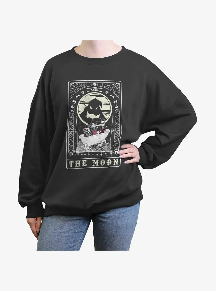 Disney The Nightmare Before Christmas Moon Tarot Womens Oversized Sweatshirt