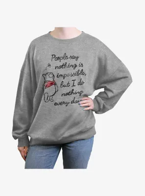 Disney Winnie The Pooh I Do Nothing Every Day Womens Oversized Sweatshirt