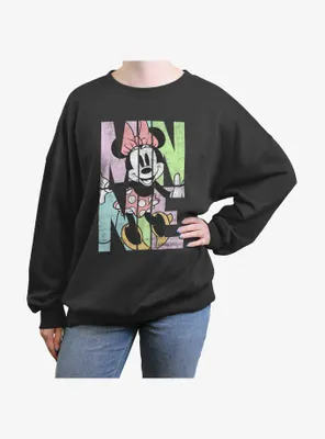 Disney Minnie Mouse Name Fill Womens Oversized Sweatshirt