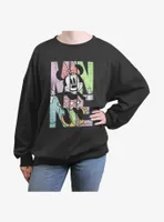 Disney Minnie Mouse Name Fill Womens Oversized Sweatshirt