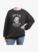 Disney The Nightmare Before Christmas Jolly Santa Jack Womens Oversized Sweatshirt