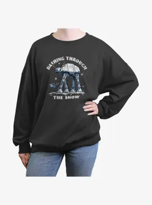 Star Wars AT-AT Dashing Through The Snow Womens Oversized Sweatshirt