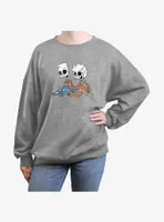 The Simpsons Skeleton Bart And Lisa Womens Oversized Sweatshirt