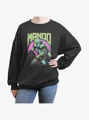 Star Wars The Mandalorian New Wave Womens Oversized Sweatshirt