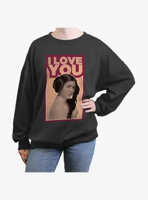 Star Wars Leia I Love You Womens Oversized Sweatshirt