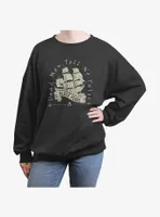 Disney Pirates of the Caribbean Vintage Black Pearl Womens Oversized Sweatshirt