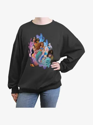 Disney The Little Mermaid Under Sea Sisters Womens Oversized Sweatshirt