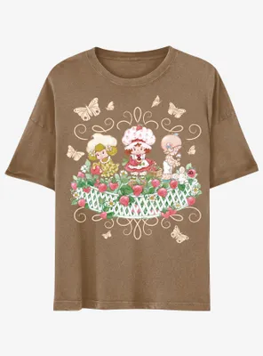 Strawberry Shortcake Brown Garden Boyfriend Fit Girls T-Shirt