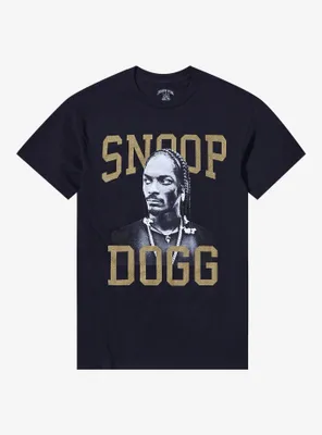 Snoop Dogg Portrait Gold Lettering Boyfriend Fit Girls T-Shirt