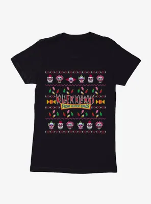 Killer Klowns From Outer Space Ugly Christmas Sweater Pattern Womens T-Shirt