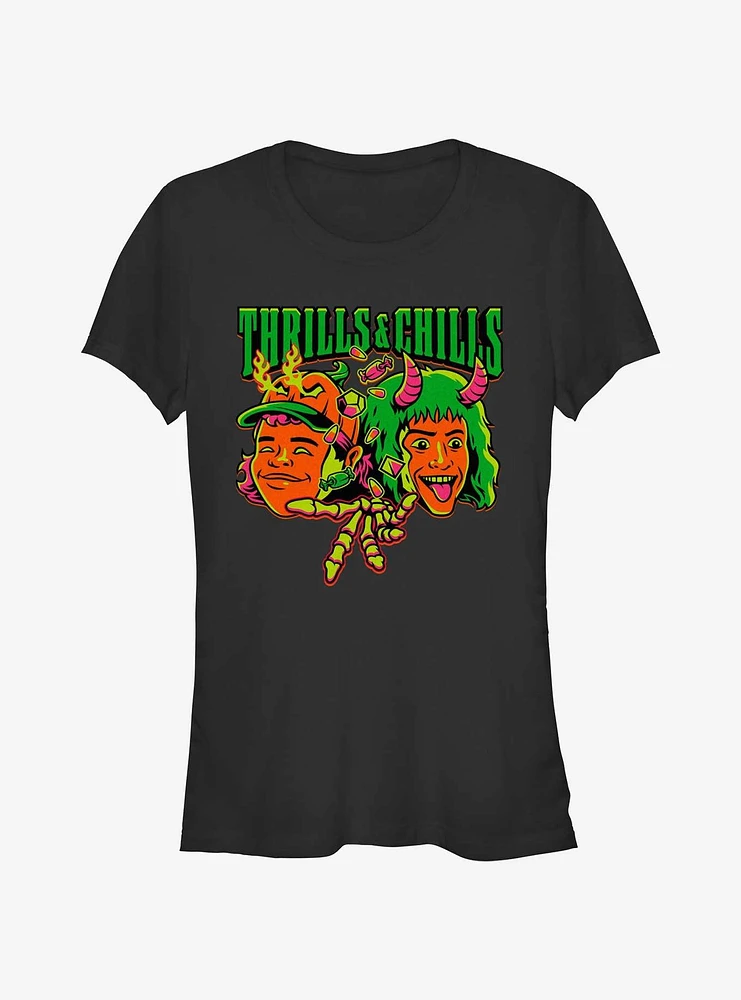 Stranger Things Thrills & Chills Dustin and Eddie Girls T-Shirt