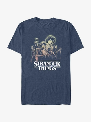 Stranger Things Gradient Hawkins Gang T-Shirt